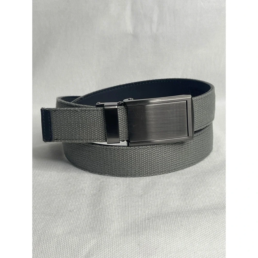 Slidebelts Canvas Leather Back No Hole Ratchet Belt Size Large 34